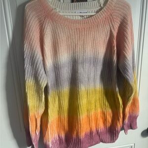 MACARON Multicolor Gradient Crew Neck Sweater